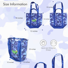 KÜRCHÉ Nature Bag Tote – Nautical Blue Camo Reusable Canvas Carryall