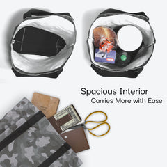 KÜRCHÉ Nature Bag Tote – Midnight Black Camo Reusable Canvas Carryall