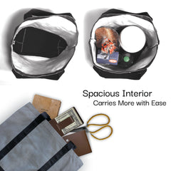 Kürché Nature Bags Midnight Black tote spacious interior shown from top view with items inside to demonstrate capacity