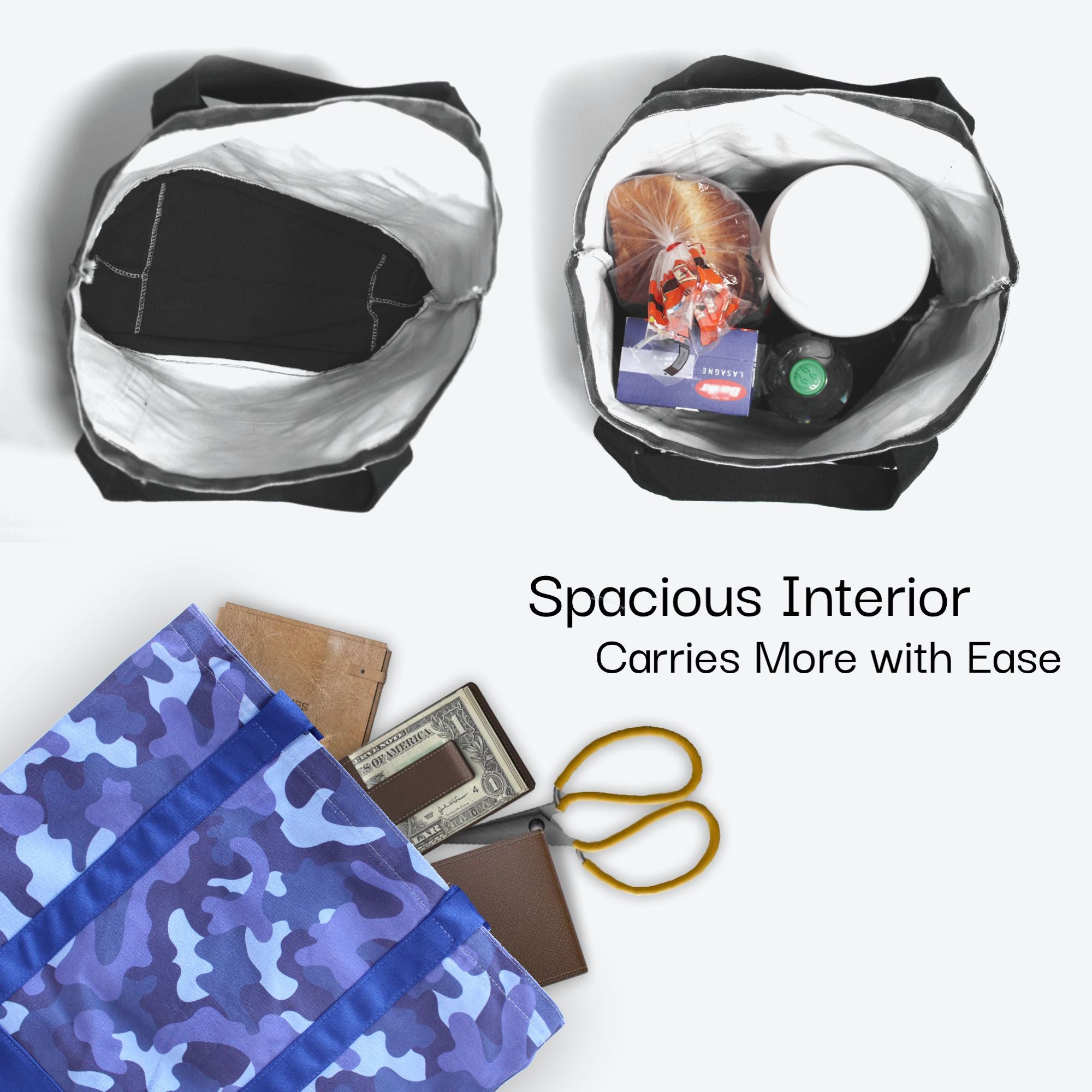 KÜRCHÉ Nature Bag Tote – Nautical Blue Camo Reusable Canvas Carryall