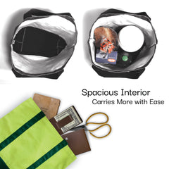 Seagrass Green canvas tote spacious interior capacity image showing room for everyday essentials inside KÜRCHE tote