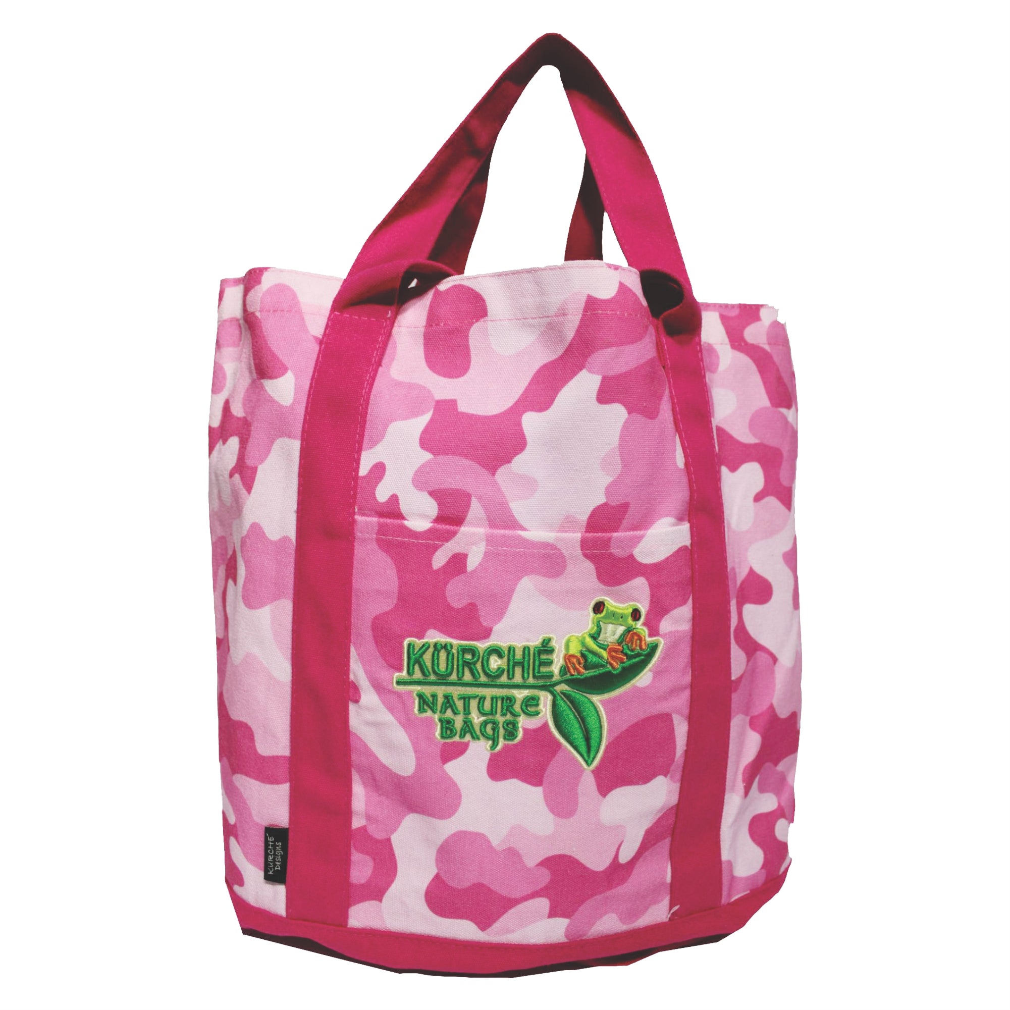 Flamingo pink camouflage KÜRCHÉ Nature Bags reusable canvas tote bag