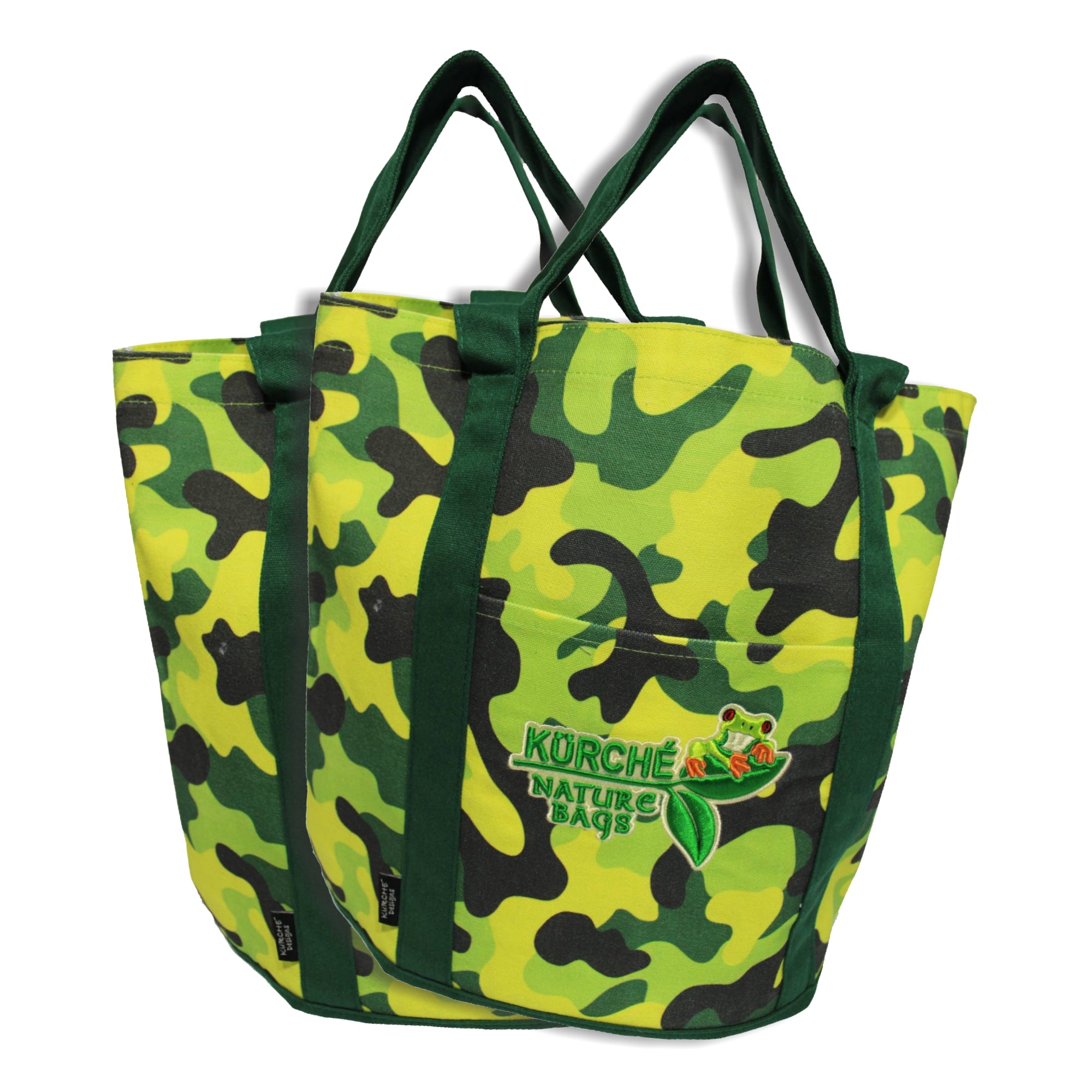 Seagrass green camouflage Kürché Nature Bags reusable canvas tote bag