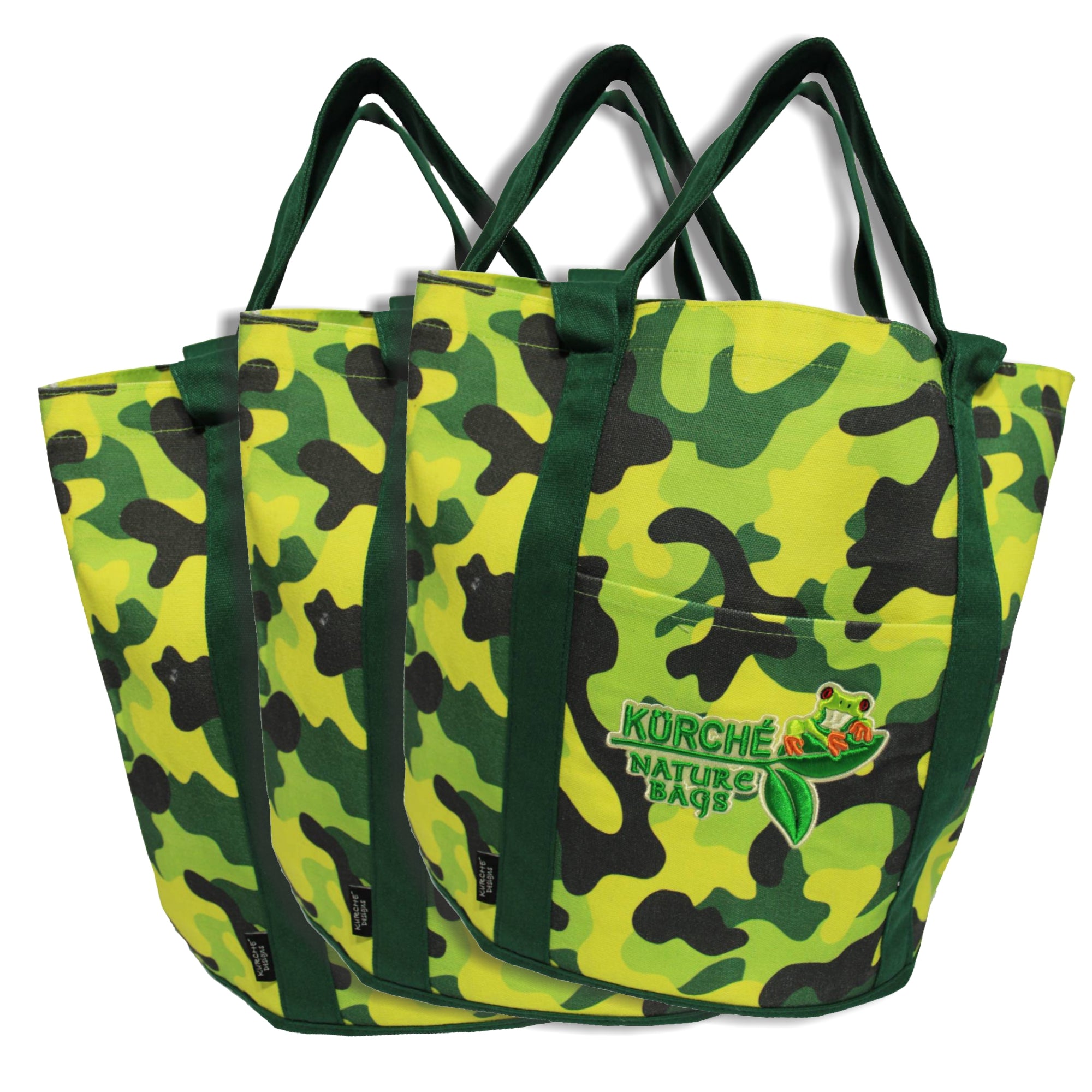 Seagrass green camouflage Kürché Nature Bags reusable canvas tote bag