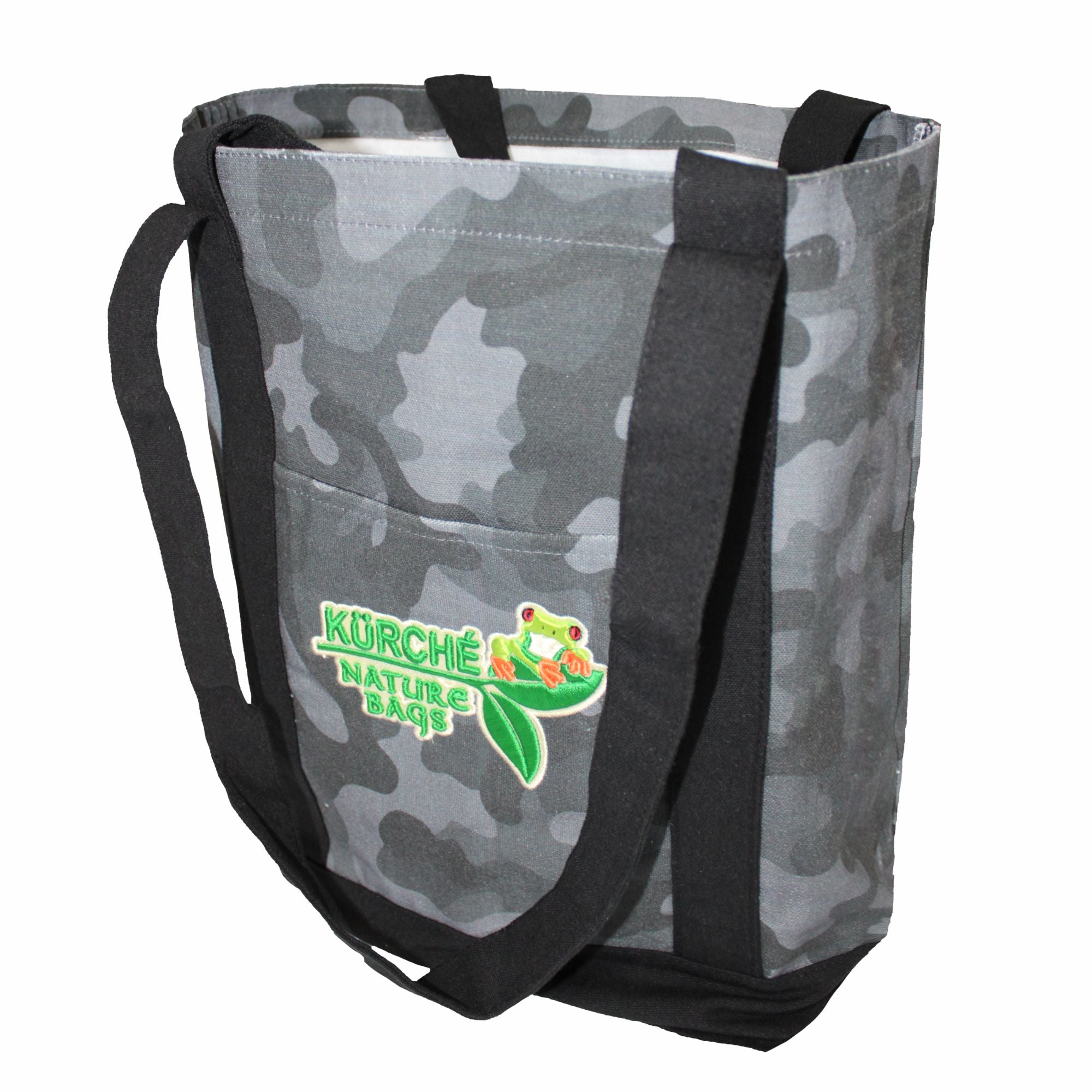 KÜRCHÉ Nature Bag Tote – Midnight Black Camo Reusable Canvas Carryall