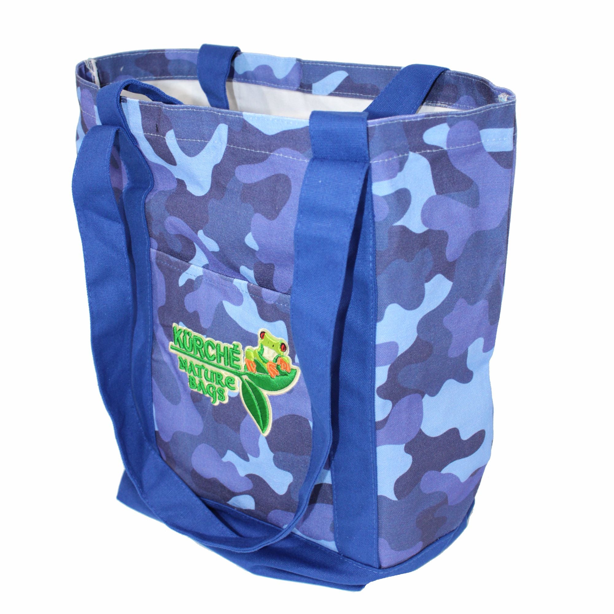 KÜRCHÉ Nature Bag Tote – Nautical Blue Camo Reusable Canvas Carryall