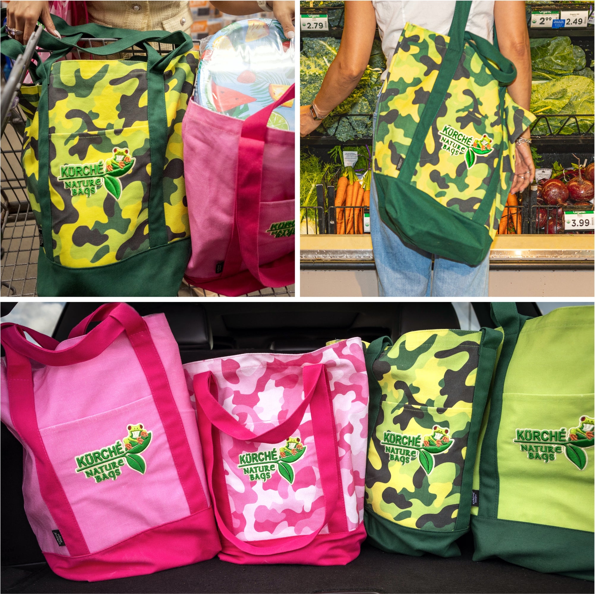 KÜRCHÉ Nature Bags reusable canvas totes at grocery checkout