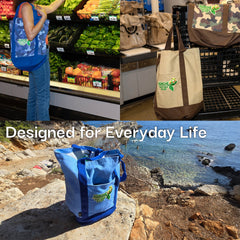 KÜRCHÉ Nature Bag Tote – Nautical Blue Camo Reusable Canvas Carryall
